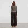 Custom Wrap-Cross V-Neck Lounge Set with Pocket Wide-Leg Trousers