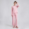 Custom Raglan Crewneck Lounge Set with Side-Slit Wide-Leg Pants
