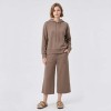 Custom Hooded Lounge Set with Patch-Pocket Capri Wide-Leg Pants