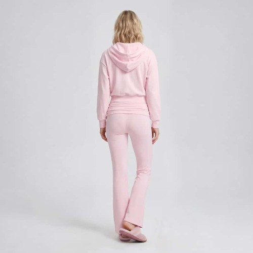 Custom Cropped Zip Hoodie & Fold-Over Flare Pants Lounge Set
