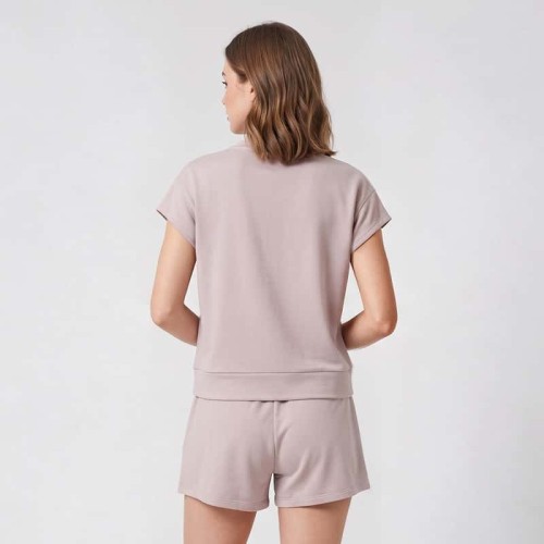 Custom V-Neck Lounge Set with Wide-Hem Tee & Pocket Shorts