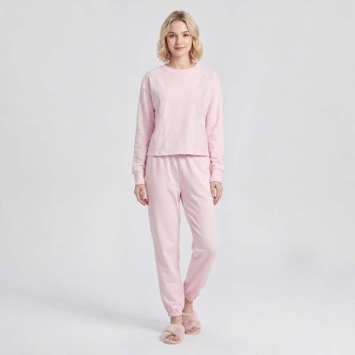 Custom Crewneck Seam-Detail Lounge Set with Pocket Jogger Pants