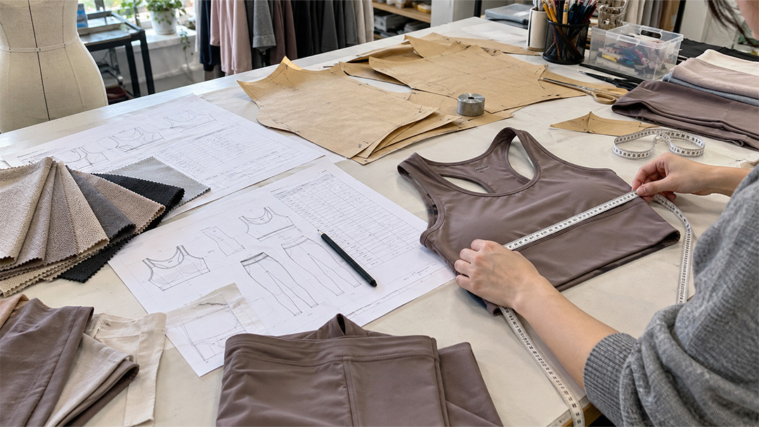 Activewear product development from design sketch to physical sample