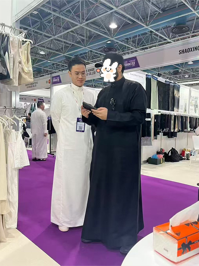Call The STYLE representative meeting an exhibition visitor at Saudi Fashiontex Expo 2026