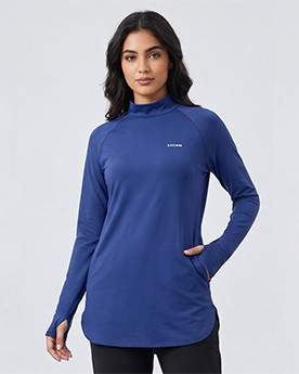 Longline activewear top shown from the front