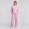 Custom Pink Polka Dot Cotton Hoodie and Wide-Leg Pants Set
