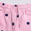 Custom Pink Polka Dot Cotton Hoodie and Wide-Leg Pants Set