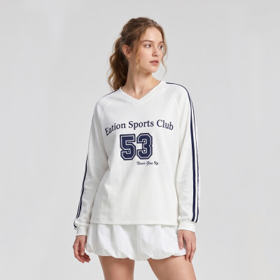 Custom V-Neck Sweatshirt and Bubble Skirt Set