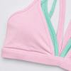 Custom Pink and Mint Mock Two-Piece Sports Bra and Yoga Shorts Set