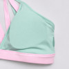Custom Pink and Mint Mock Two-Piece Sports Bra and Yoga Shorts Set