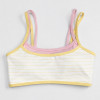 Custom Striped Mock Two-Piece Sports Bra and Contrast Binding Yoga Shorts Set