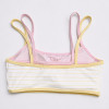 Custom Striped Mock Two-Piece Sports Bra and Contrast Binding Yoga Shorts Set