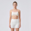 Custom Striped Mock Two-Piece Sports Bra and Contrast Binding Yoga Shorts Set