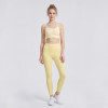 Custom Ruched Striped Sports Bra and Side-Piping Yoga Leggings Set