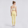 Custom Ruched Striped Sports Bra and Side-Piping Yoga Leggings Set