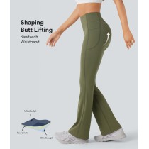 Flare Leggings With Pockets - High Waisted Tummy Control Pants | Fitness Clothing Manufacturer