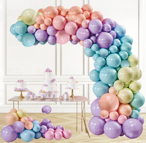 Macaron Party Balloon Set Birthday Party Sea Blue Balloon Set Wind Small Fresh Balloon Set