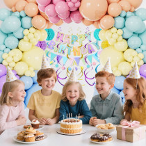 Macaron Party Balloon Set Birthday Party Sea Blue Balloon Set Wind Small Fresh Balloon Set