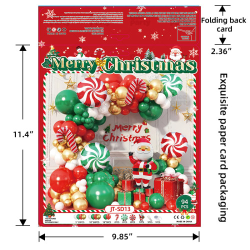 Christmas party balloon set, crutches, candies, reindeer, ginger, people, flower garlands, arches