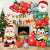 Christmas party balloon set, crutches, candies, reindeer, ginger, people, flower garlands, arches