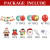 Christmas party balloon set, crutches, candies, reindeer, ginger, people, flower garlands, arches