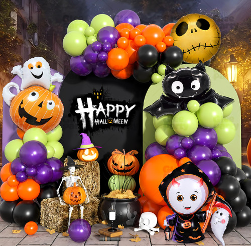 Halloween Party Balloon Set Ghost Festival Theme Decoration Balloon Arches Balloon Chain Carnival