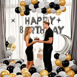 Birthday  party balloon set, decoration scene, background wall props, high-end atmosphere