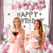 Birthday  party balloon set, decoration scene, background wall props, high-end atmosphere
