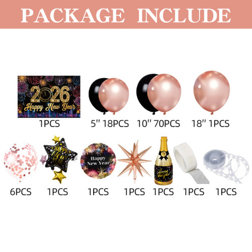 New Year's Party Balloon Set, New Year Wine Bottle, New Year Gift Box, New Year Decoration Balloon