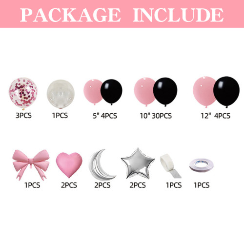 Girl's birthday decoration scene, party balloon set, background wall, simple and high-end feeling