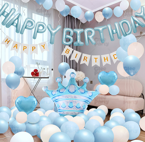 Princess birthday scene atmosphere decoration girl party balloon set family simple ceremony feeling