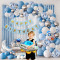 Boy and Girl Cartoon Party Balloon Set Scene Decoration Birthday Ceremony Sense Background Wall