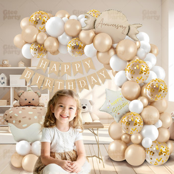 Boy and Girl Cartoon Party Balloon Set Scene Decoration Birthday Ceremony Sense Background Wall