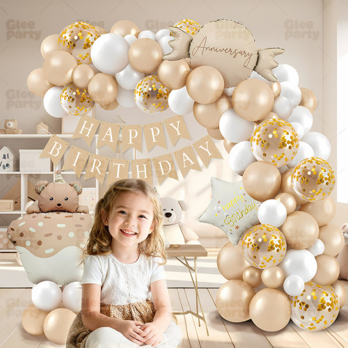 Boy and Girl Cartoon Party Balloon Set Scene Decoration Birthday Ceremony Sense Background Wall