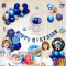 Astronaut themed birthday party balloon set for boys, astronaut scene decoration for children