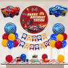 Car themed party balloon set, baby and children's birthday atmosphere decoration scene arrangement