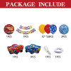 Car themed party balloon set, baby and children's birthday atmosphere decoration scene arrangement