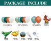 Dinosaur themed birthday girl and boy atmosphere decoration, children's party balloon set