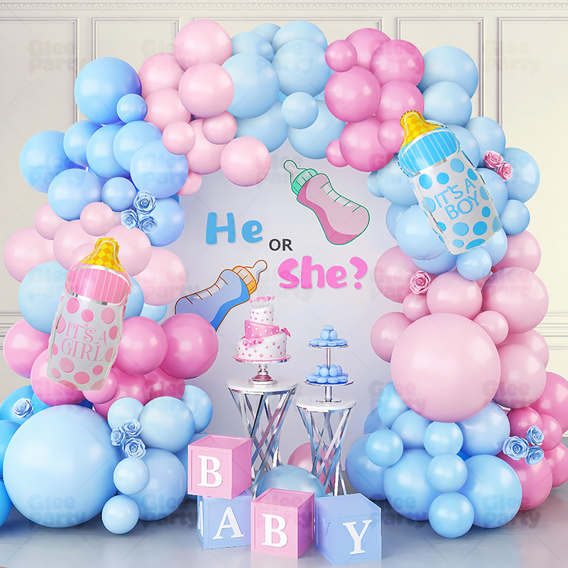 Baby Boy Girl Baby Gender Reveal Party Balloon Set Decoration Baby Party Scene
