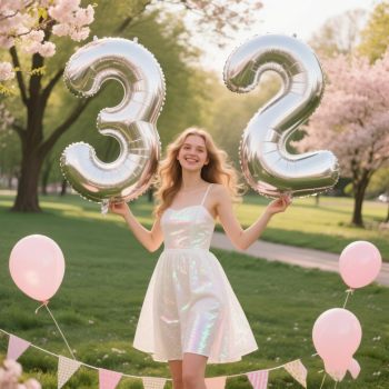 32 inch silver aluminum foil Number balloons 0-9, suitable for parties, weddings, anniversaries