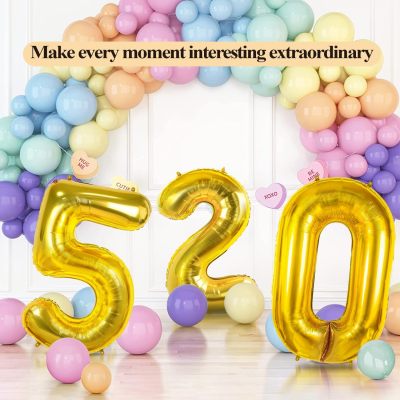 32 inch gold aluminum foil Number balloons 0-9, suitable for parties, weddings, anniversaries