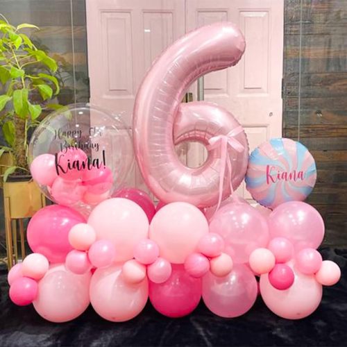 32 inch pink aluminum foil Number balloons 0-9, suitable for parties, weddings, anniversaries