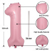 32 inch pink aluminum foil Number balloons 0-9, suitable for parties, weddings, anniversaries