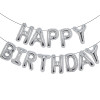 Silver Happy Birthday letters Balloon 16 inch Polyester Film Letter  Party Decoration Supplies