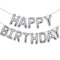 Silver Happy Birthday letters Balloon 16 inch Polyester Film Letter  Party Decoration Supplies