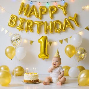 Gold Happy Birthday letters Balloon 16 inch Polyester Film Letter  Party Decoration Supplies