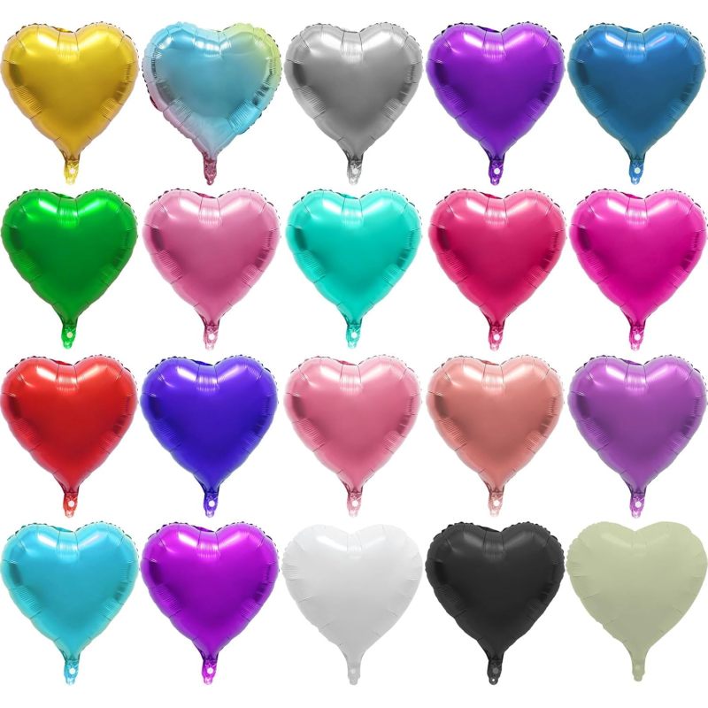 18 inch heart-shaped aluminum foil balloons for wedding decoration, love balloons, birthday balloons