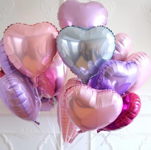 18 inch heart-shaped aluminum foil balloons for wedding decoration, love balloons, birthday balloons