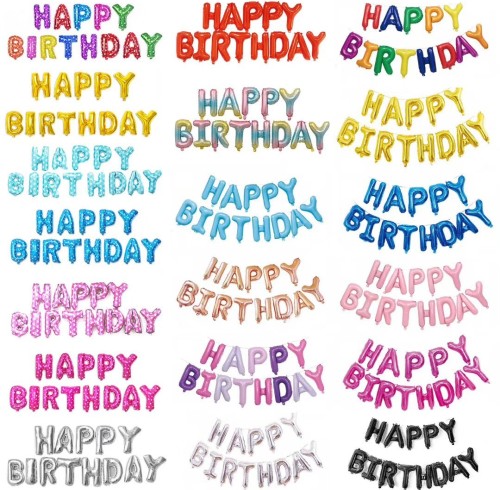 Rose gold Happy Birthday letters Balloon 16 inch Polyester Film Letter  Party Decoration Supplies