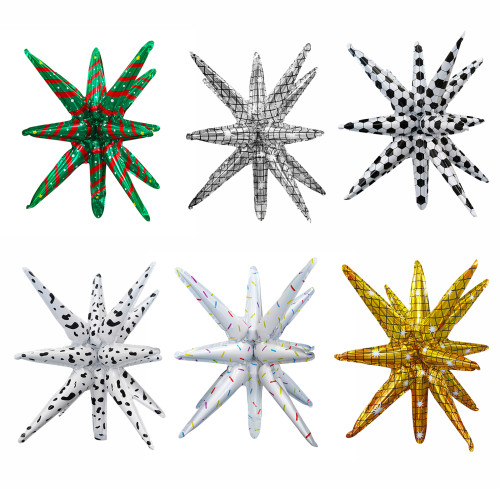 22 inch 4D star shaped explosion star balloon, used for party supplies Christmas, New Year, birthday
